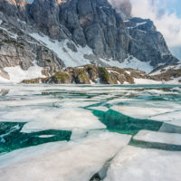 Lago del Coldai al disgelo - Civetta - Dolomiti