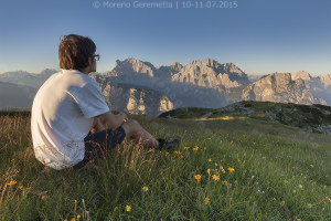 Ammirando il tramonto sulle pareti di Civetta e Moiazza