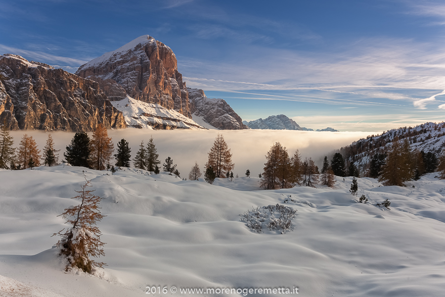 Fresh snow over the clouds