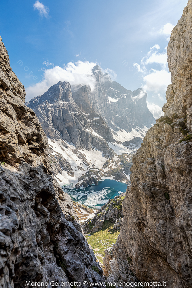 Civetta e lago del Coldai in cornice - Dolomiti